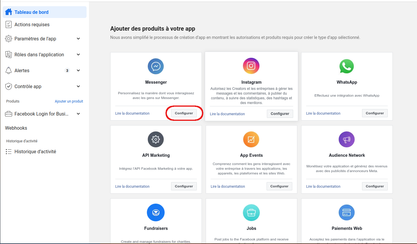 Ajouter Messenger