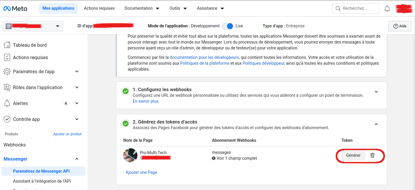 Générer token