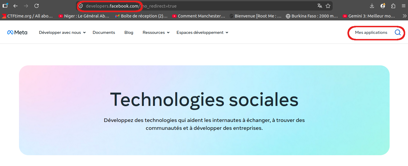 Meta Business - Mes applications