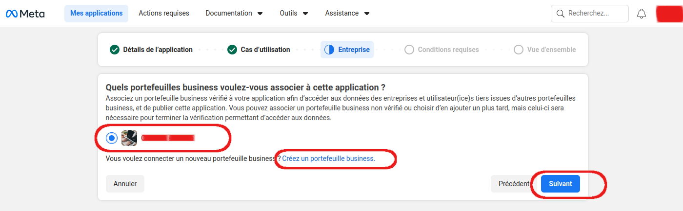 Choisir portefeuille business